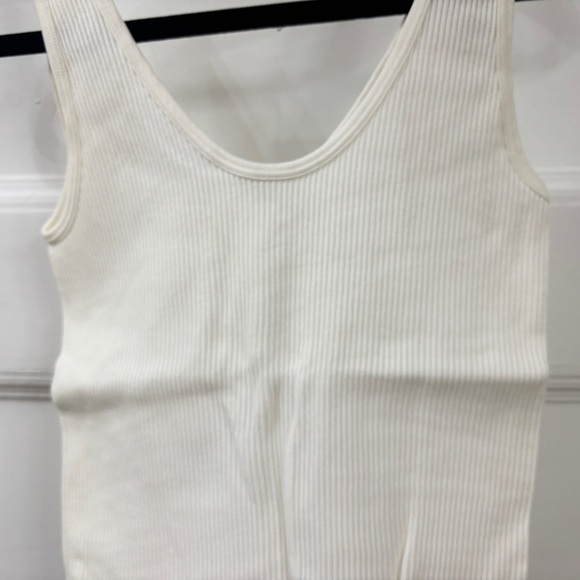 NWOT ZARA Ribbed White Seamless Sleeveless Low Back Bodysuit Sz Small - Picture 3 of 8